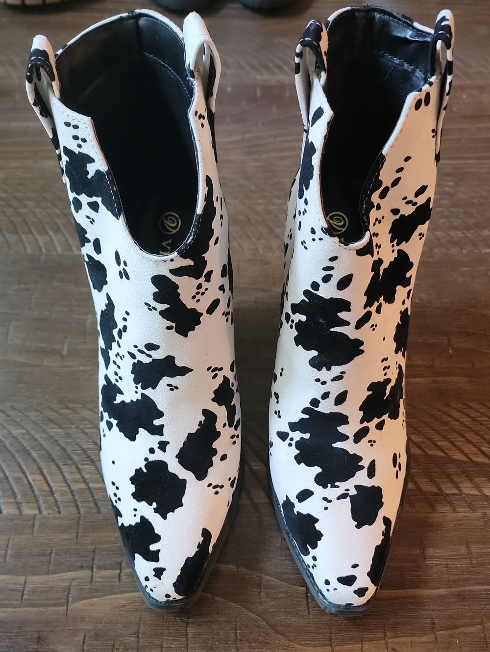 Cow Print Ankle Boots
